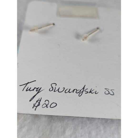 4 prs Earrings lot,fused glass. cutout squares,turquoise/ crystal,red creek NWT - Picture 7 of 11